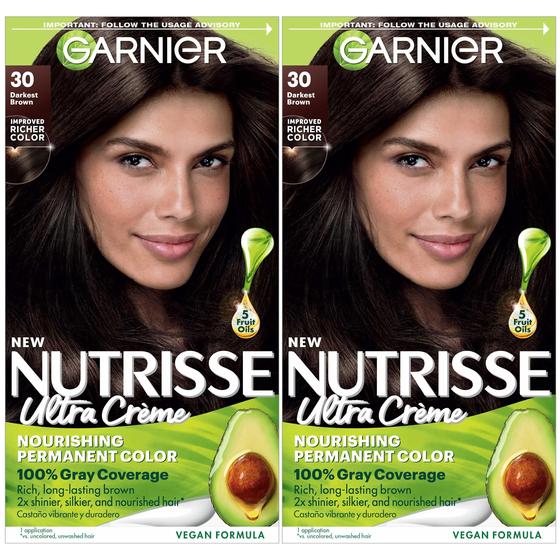 Imagem de Tintura de cabelo Garnier Nutrisse Creme Nutritivo 30 Castanho Mais Escuro