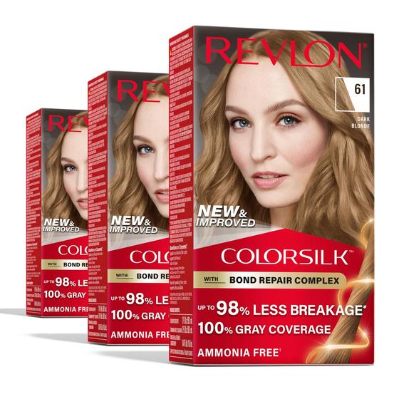 Imagem de Tintura de cabelo Revlon ColorSilk 61 Loiro escuro com cobertura 100% cinza