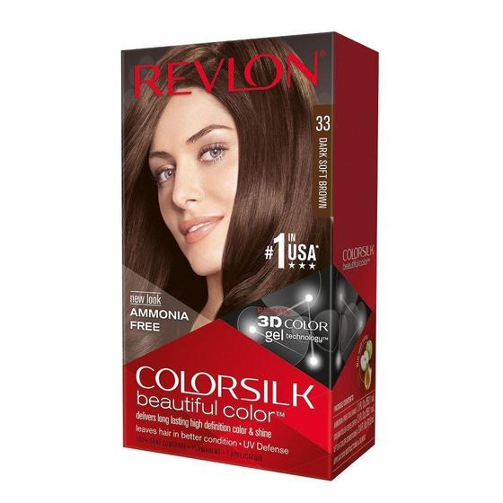 Imagem de Tintura de cabelo Revlon ColorSilk Beautiful Color 33 Marrom macio escuro