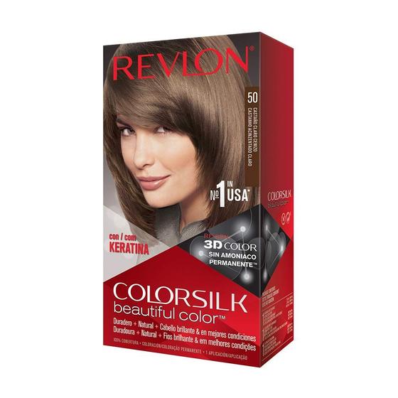 Imagem de Tintura de Cabelo Revlon ColorSilk - Louro Cinza Claro 50 (Pacote com 3)