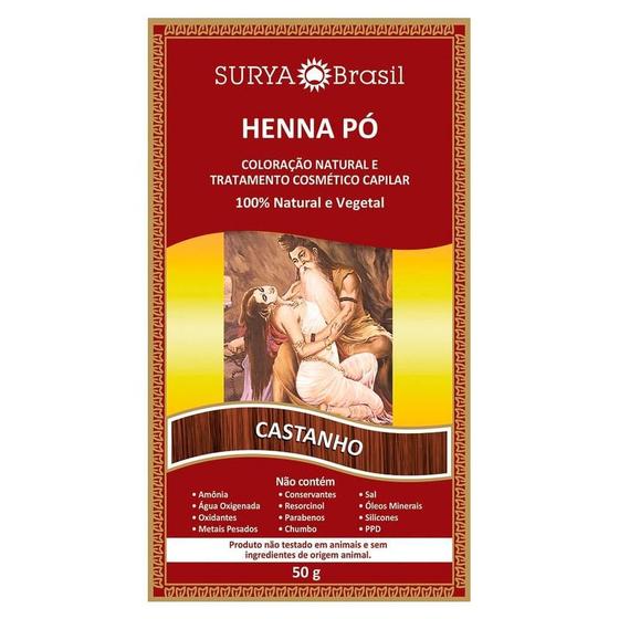 Imagem de Tintura Em Pó Henna Surya Castanho 50g