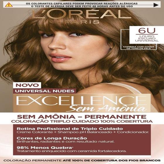 Tintura Imédia 6u Louro Escuro Universal Sem Amônia - Loréal Imédia ...