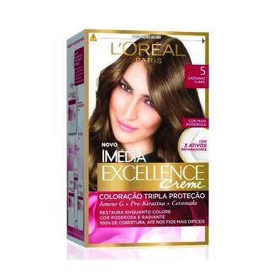 Imagem de Tintura L'Oreal Imedia Excellence Creme 5 Castanho Claro