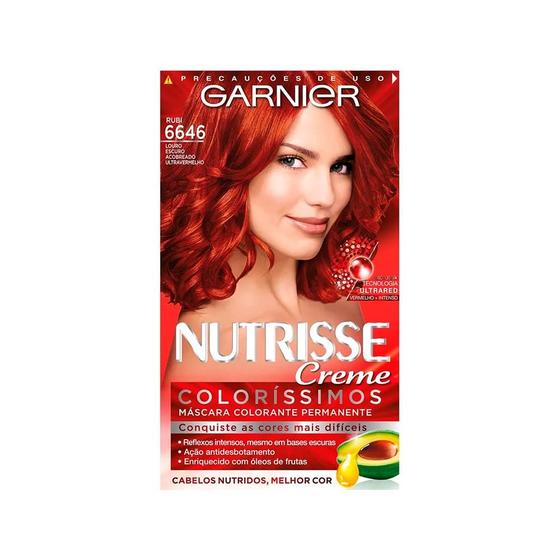 Imagem de Tintura Nutrisse Coloração Creme Vermelho Pimenta Fogo 6646