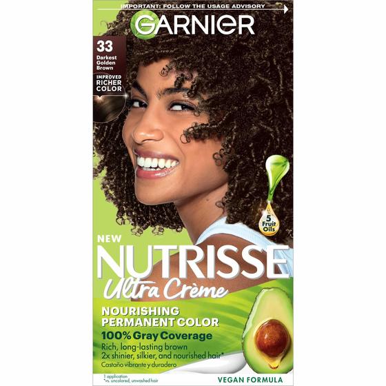 Imagem de Tintura para cabelo Garnier Nutrisse Creme Nutritivo 33 Darkest Golden