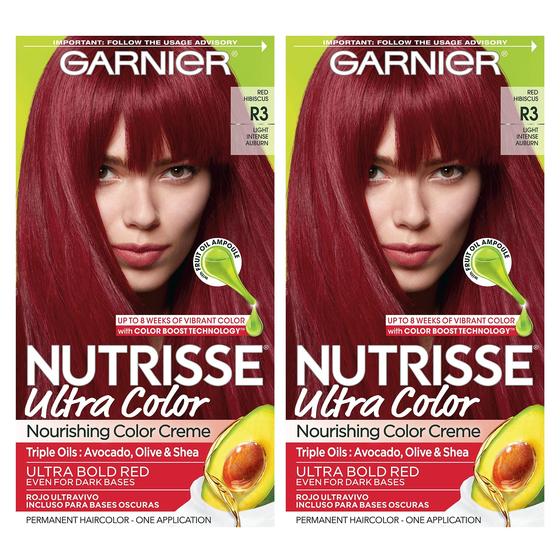 Imagem de Tintura para cabelo Garnier Nutrisse Ultra Color R3 Light Auburn x2