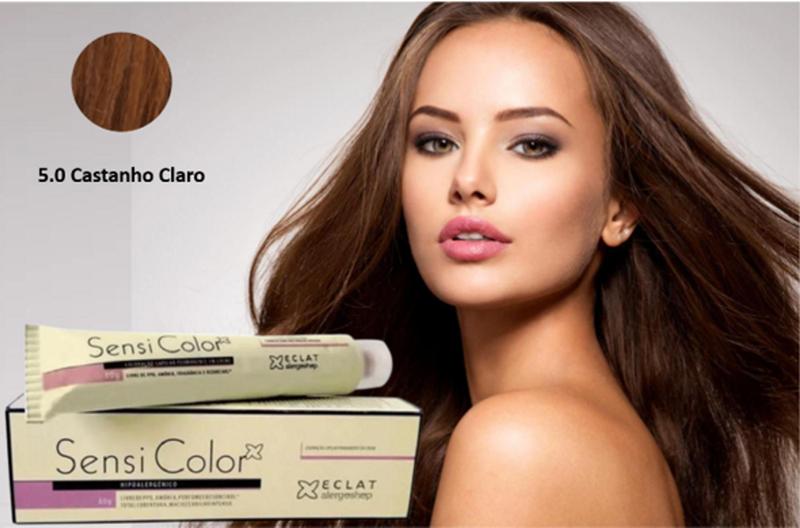 Tintura Para Cabelo Sensi Color Hipoalergenico 5.0 Castanho Claro Eclat