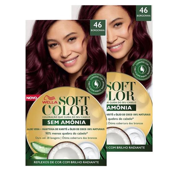 Tintura Soft Color Sem Amônia Borgonha 46 Kit Kit com duas unidades ...