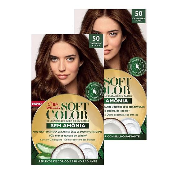 Tintura Soft Color Sem Amônia Castanho Claro 50 Kit Kit com duas ...