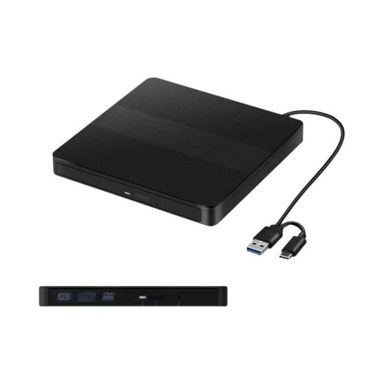 Imagem de Tipo C USB 3.0 Slim Externo DVD VCD CD Gravador De Unidade Óptica Leitor Portátil Para PC Laptop