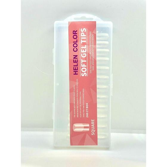 Imagem de Tips Soft Gel Helen Color240 Square Unha Postiça Transparent