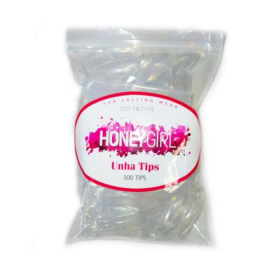 Imagem de Tips Unha De Gato Curva Honey Girl Stiletto Com 500 Transparente