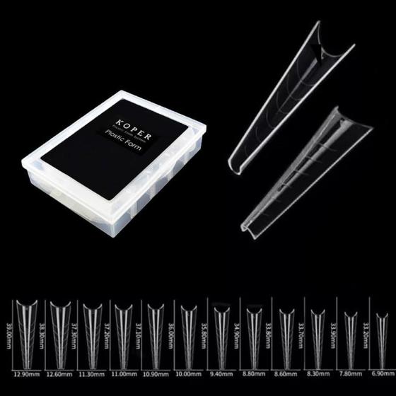 Imagem de Tips unhas stiletto transparente 120un koper hzj-29 manicure