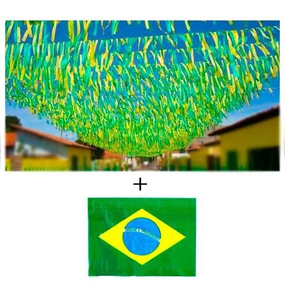 Imagem de Tira Copa do Mundo Brasil 500G 1000 Tiras + Bandeira Brasil