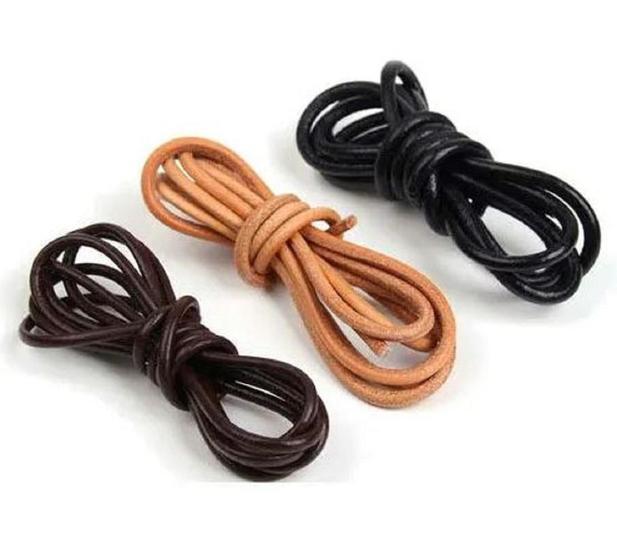 Imagem de Tira De Couro Liso 2Mm Hr-20N Natural Com 2Mts - Kit