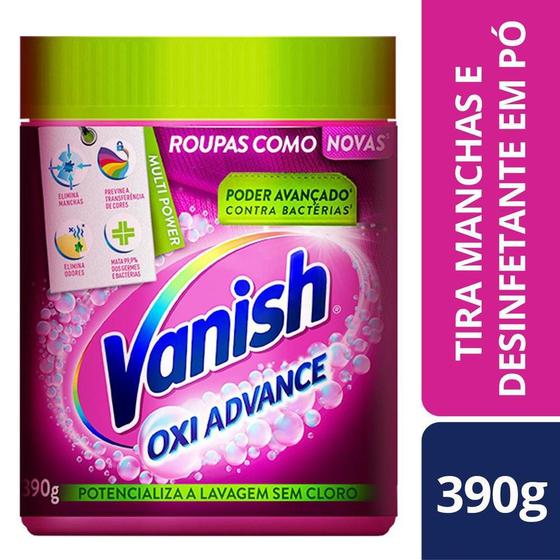 Imagem de Tira Manchas Po Vanish Oxi Advance 390g Roupas Coloridas