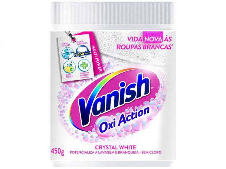 Imagem de Tira Manchas Vanish Crystal White Oxi Action  - em Pó Roupas Brancas 450g