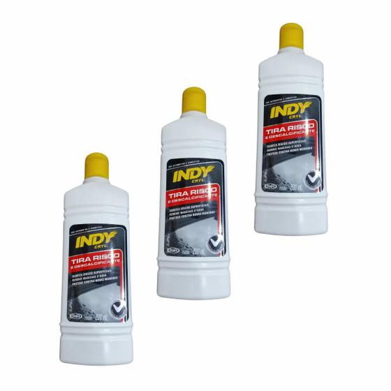 Imagem de Tira Risco e Descalcificante de Vidro Indy 200ml kit 3 unids