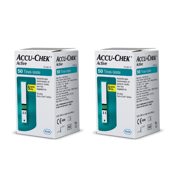 Imagem de Tiras Accu-Chek Active - Kit com 2 Caixas de 50 Tiras (100 Tiras)