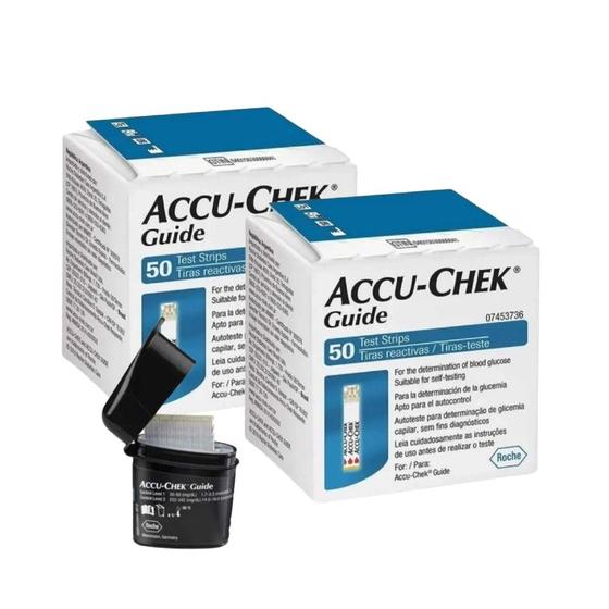 Imagem de Tiras Accu-chek Guide - Kit com 2 Caixas de 50 Tiras (100 Tiras)