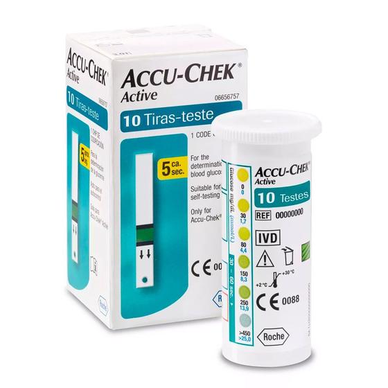 Imagem de Tiras de Glicemia Accu-Chek Active com 10 unidades