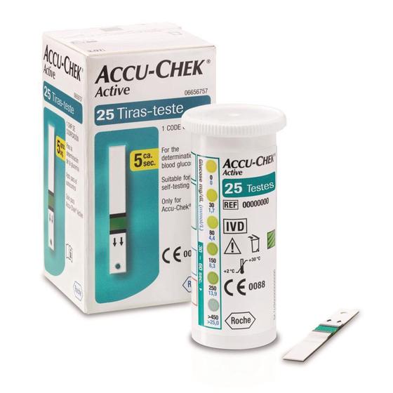 Tiras de Glicemia Accu-Chek Active com 25 unidades - Roche Menor preço em Tiras de Glicemia Accu-Chek Active com 25 unidades - Roche