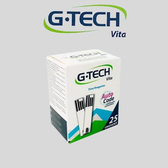 Imagem de Tiras De Glicemia G-tech VITA Com 25 Unidades SOMENTE PARA APARELHO VITA