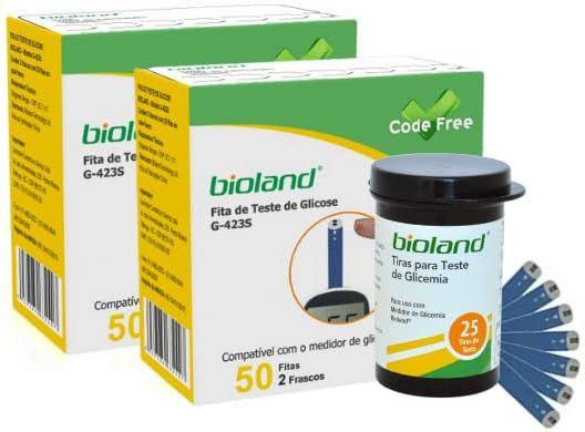 Imagem de Tiras/Fitas De Glicose Diabetes Bioland G-500 c/100 unidades
