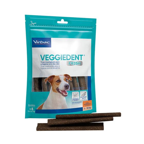 Imagem de Tiras Mastigáveis Veggiedent Fr3sh para Cães de 5 a 10 kg - 15 tiras