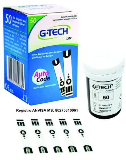Tiras Reagentes G-Tech Lite Glicose CX 50 Un. Auto Code Reg. Anvisa Menor preço em Tiras Reagentes G-Tech Lite Glicose CX 50 Un. Auto Code Reg. Anvisa