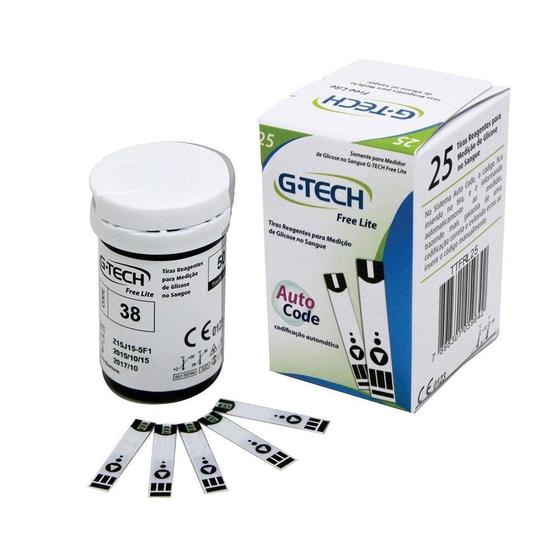 Imagem de Tiras Reagentes Medição de Glicose G-Tech Lite 25 Unidades