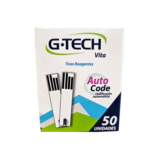 Imagem de Tiras Reagentes para Aparelho de Glicose Sistema Auto Code 50 Unidades G-Tech Vita