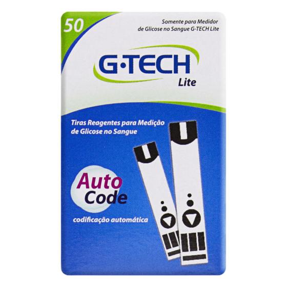 Imagem de Tiras reagentes para medição de glicose no sangue g-tech lite c/50 un