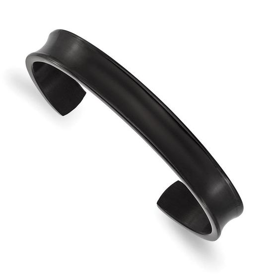 Imagem de Titânio escovado w / Polished Edge Preto IP-chapeado 10mm Cuff B