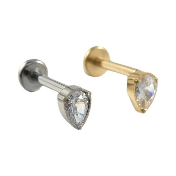 Imagem de Titanium Cz Orelha Cartilagem Labret Stud 16g Rosca Interna Helix Cristal Tragus Piercing Joias