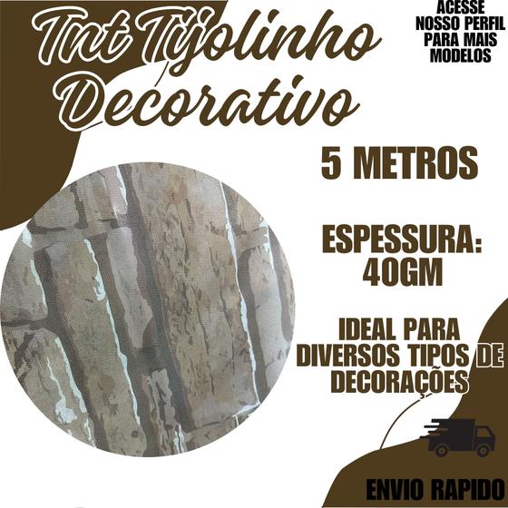 Imagem de Tnt Tijolinho - 5 Metros Escolha a Cor Decoraçao Fundo Paisagem