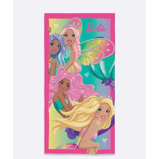 Imagem de Toalha Aveludada Banho/Piscina Barbie Reinos Magicos 70x140m