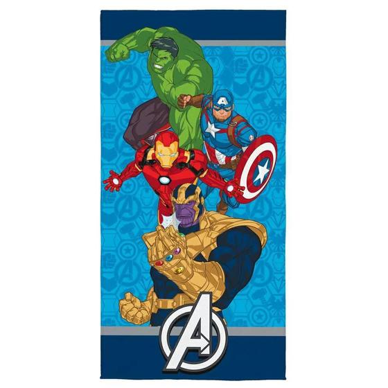 Imagem de Toalha Aveludada Banho/Piscina Estampada Avengers 70X140Cm