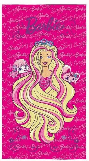 Imagem de Toalha Aveludada Barbie Reino dos Penteados 70cm x 1,40m - Lepper