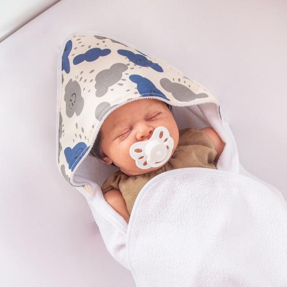 Imagem de Toalha Banho Bebe com Capuz Macia Estampada 75x75cm