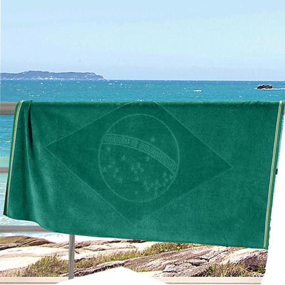 Imagem de Toalha Banho Buettner Jacquard Veludo Bandeira Do Brasil