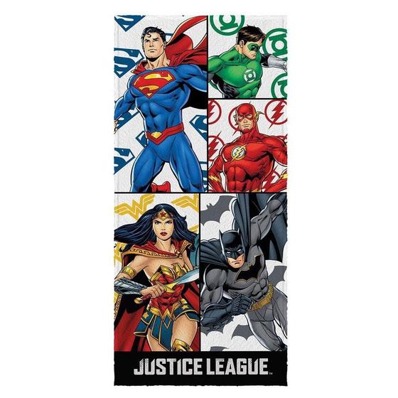 Imagem de Toalha Banho Felpuda Estampada Liga da Justiça