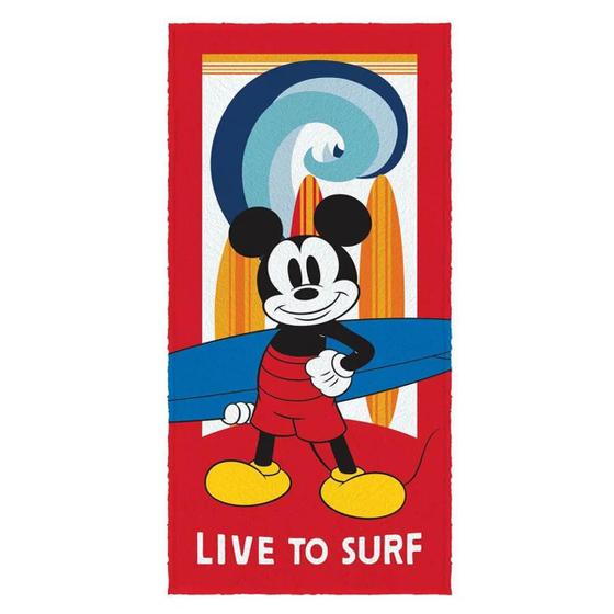 Imagem de Toalha Banho Felpuda Estampada Mickey Live to Surf