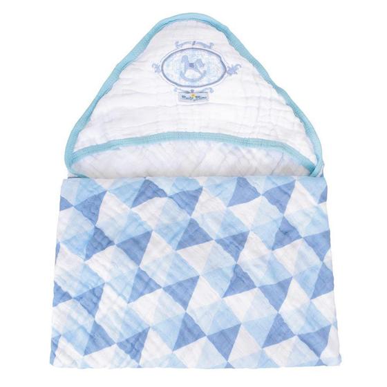 Imagem de Toalha Banho Soft Minasrey Bordada Muito Mimo com Capuz Azul