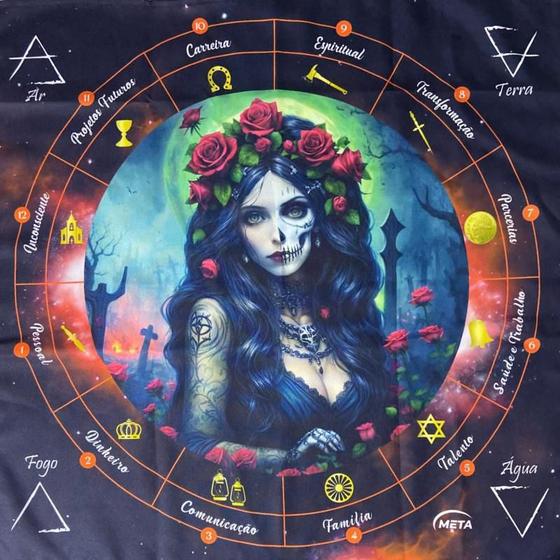 Imagem de Toalha Baralho Tarot Pomba Gira 70 Cm - Escolha O Modelo