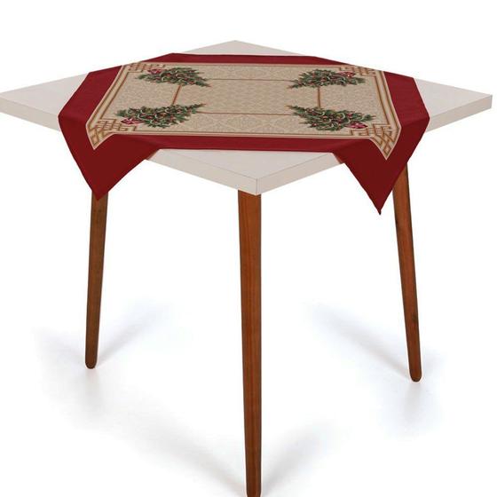 Imagem de Toalha Centro de Mesa Karsten 78cmx78cm Natal Pinheiro Decor