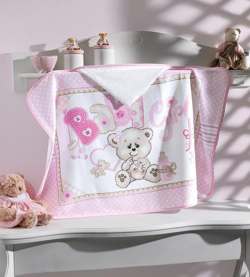 Imagem de Toalha De Banho Bebê Estampada Baby Girl Com Capuz Dohler