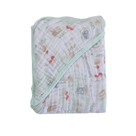 Imagem de Toalha de Banho Bebê Fralda Soft 100% Algodão  80x80cm C/ Capuz  Papi