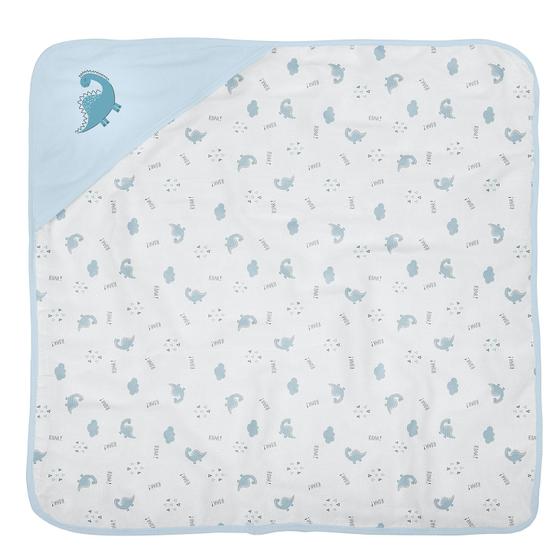Imagem de Toalha de Banho Bebê Plush c/ Capuz de Canto e Forro de Fralda Estampado Malha 100% Algodão Bublim