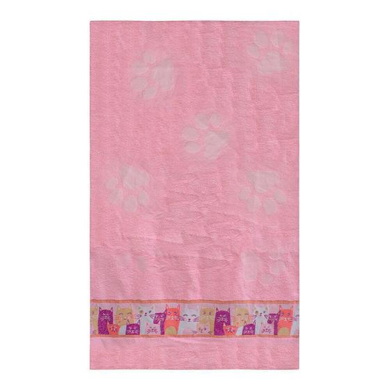 Imagem de Toalha De Banho Camesa Gatinhos Rosa 70X130Cm